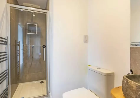 Bedroom #3 en-suite shower room at Churchfield Cottage, Appledore