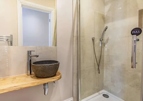 Bedroom #4 en-suite shower room at Churchfield Cottage, Appledore
