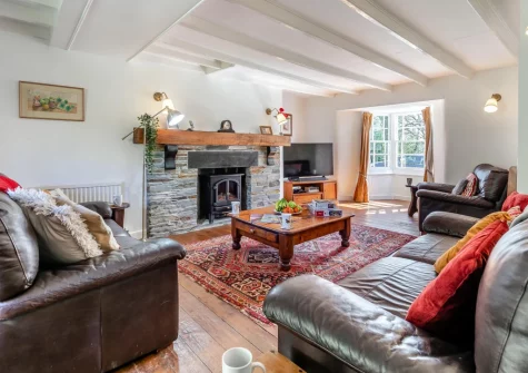 The living room at Churchtown Cottage, Blisland