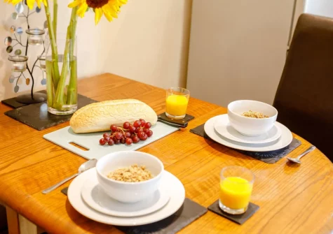 The dining area at Churn Cottage, Bokiddick