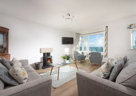 The living area at Chy an Mor, Coverack