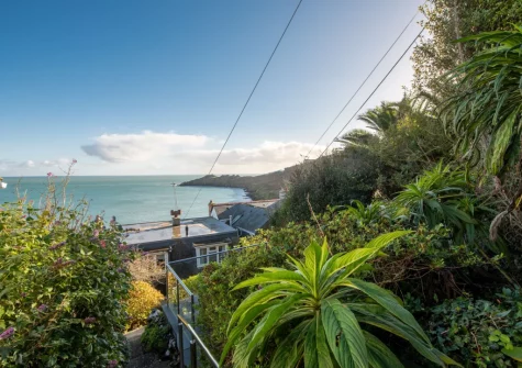 The magnificent sea view from the terrace & alfresco dining area at Chy an Mor, Coverack