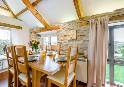 The dining area at Chy Kerensa, Trewidland