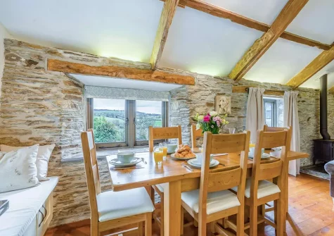 The dining area at Chy Kerensa, Trewidland