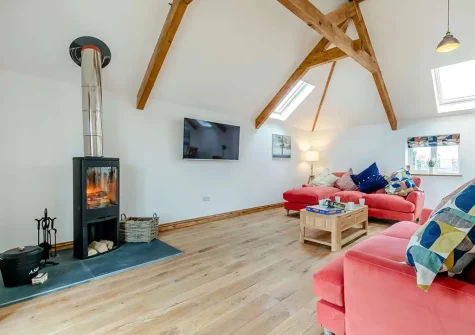 The living area at Chy Lowen, Penvose Farm, Tregurrian