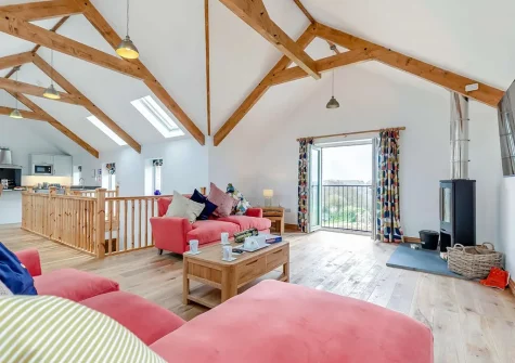 The living area at Chy Lowen, Penvose Farm, Tregurrian