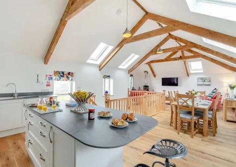 The kitchen at Chy Lowen, Penvose Farm, Tregurrian