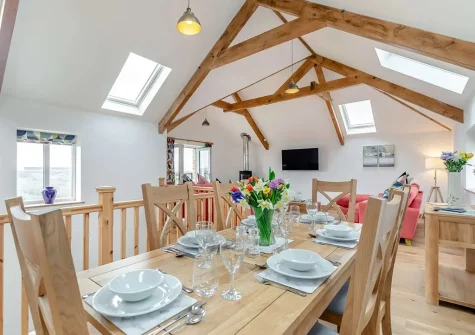 The dining area at Chy Lowen, Penvose Farm, Tregurrian
