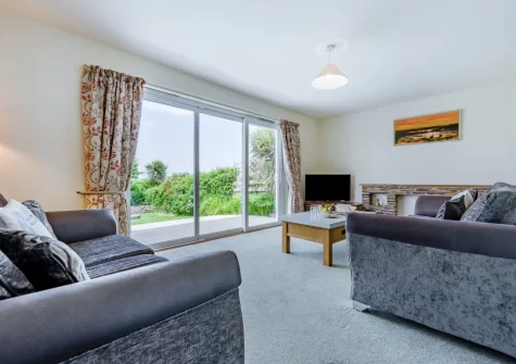 The ground floor living room at Chy Lymner, Trevone