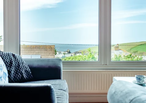 The first floor living area at Chy Lymner, Trevone