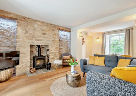 The living room at Chyventon, Penryn