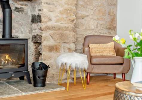 The living room at Chyventon, Penryn