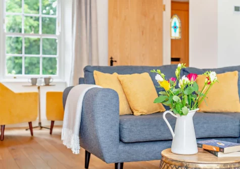 The living room at Chyventon, Penryn