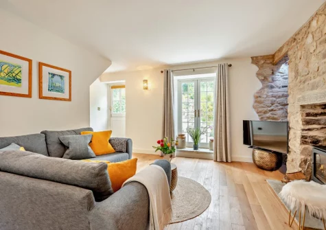 The living room at Chyventon, Penryn