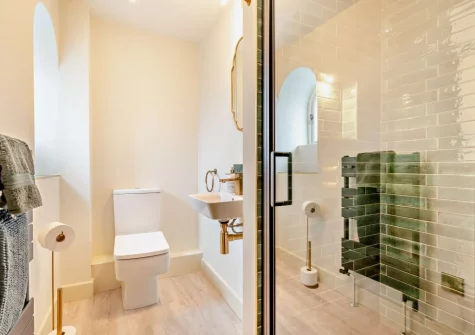 Bedroom #1 en-suite shower room at Chyventon, Penryn