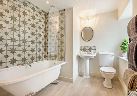 The bathroom at Chyventon, Penryn