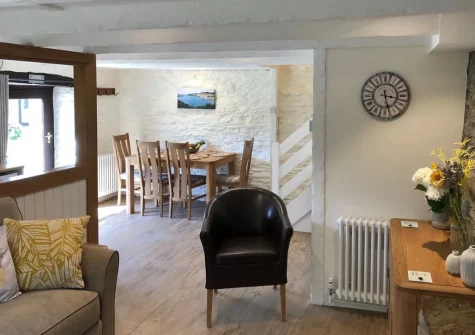 The living area at Cider Press Cottage, Fowey