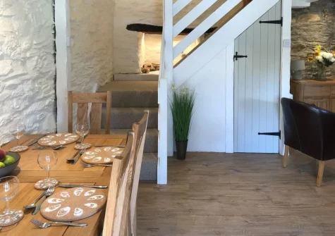 The dining area at Cider Press Cottage, Fowey