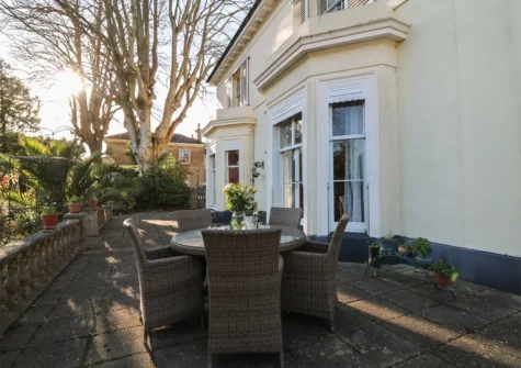 The patio at Clarence Grey House, Torquay