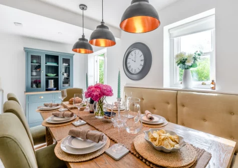 The dining area at Cleveland Villa, Instow