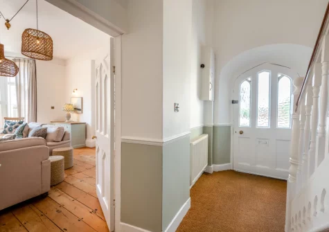 The entrance hallway at Cleveland Villa, Instow