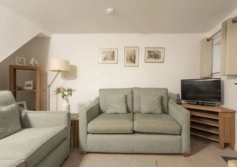 The living room at Cliff Cottage, Gorran Haven