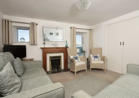The living room at Cliff Cottage, Gorran Haven