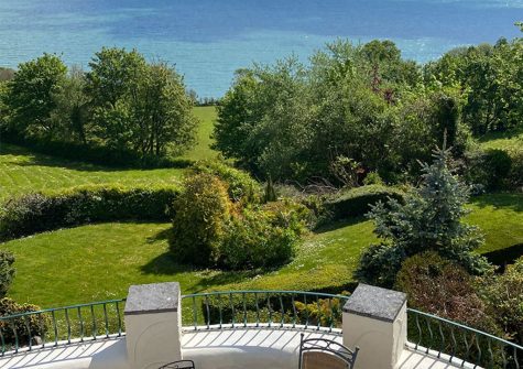 The garden and sea views at Cliff Lodge, Maidencombe