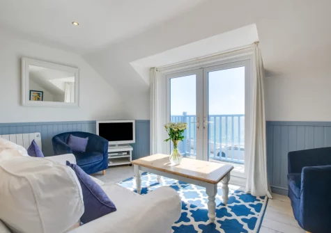 The living area at Cliff Top Cottage, Porthleven