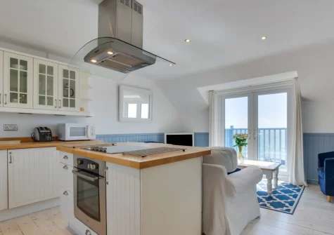 The kitchen at Cliff Top Cottage, Porthleven