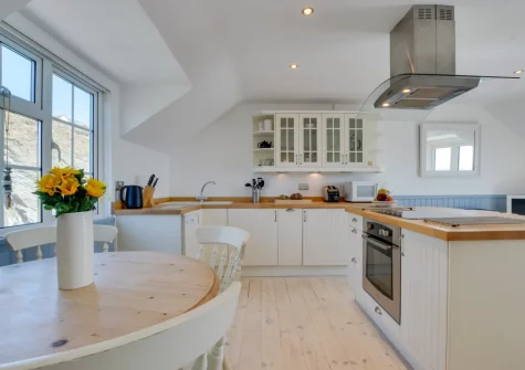 The kitchen & dining area at Cliff Top Cottage, Porthleven