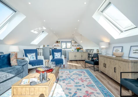 The living area at Clocktower Horizon, Porthleven
