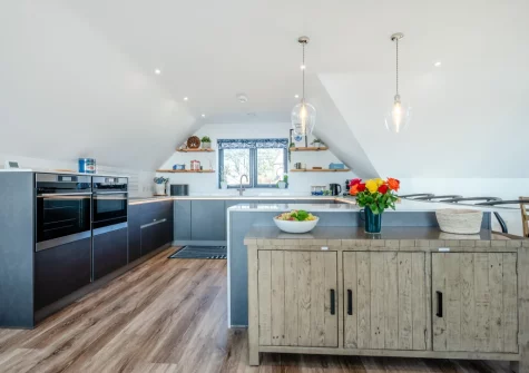 The kitchen at Clocktower Horizon, Porthleven