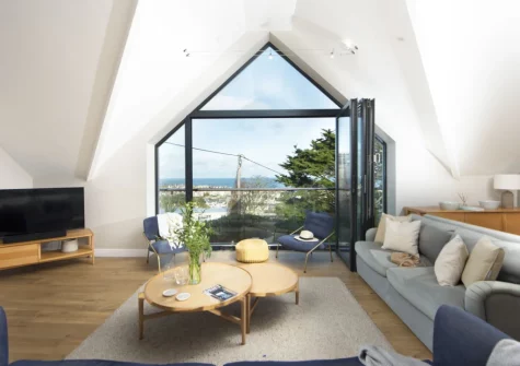 The living area at Cloud 10, St Ives