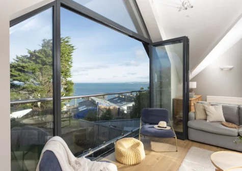 The living area at Cloud 10, St Ives