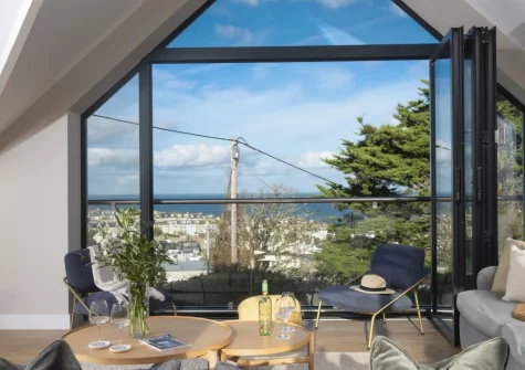 The living area at Cloud 10, St Ives