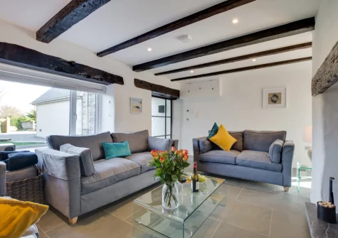 The living room at Coachmans, Little Petherick