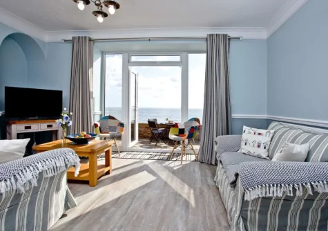 The living area at Coastguard Cottage, Dawlish