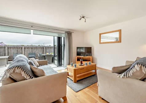 The living area at Coastguard Cottage, Woolacombe