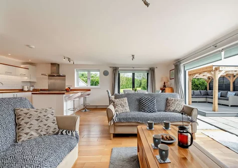 The living area at Coastguard Cottage, Woolacombe