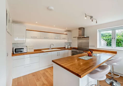 The kitchen at Coastguard Cottage, Woolacombe