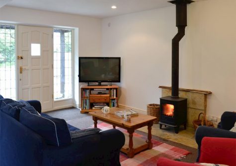 The living area at Coaxdon Barn, Weycroft