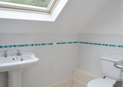 The bathroom at Coaxdon Barn, Weycroft