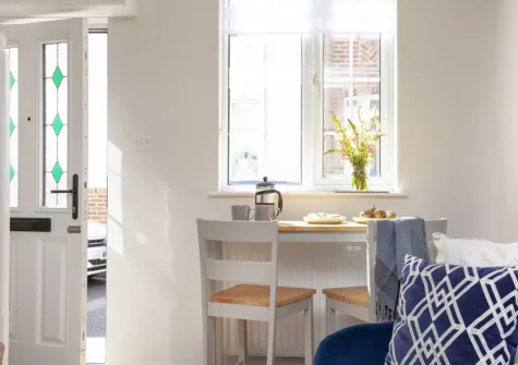 The dining area at Cobblers Cottage, Sidmouth
