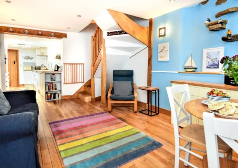 The living & dining area at Cockle Cottage, Appledore