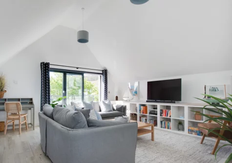 The living area at Coco Beach, Westward Ho!