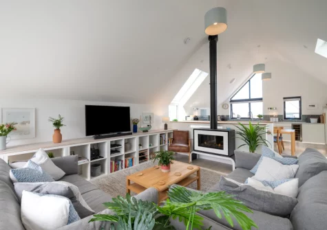 The living area at Coco Beach, Westward Ho!