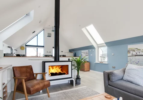 The living area at Coco Beach, Westward Ho!