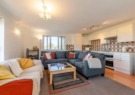 The open-plan living area & kitchen at Codaro, Westward Ho!