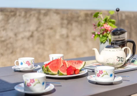 The enclosed patio & alfresco dining area at Codaro, Westward Ho!